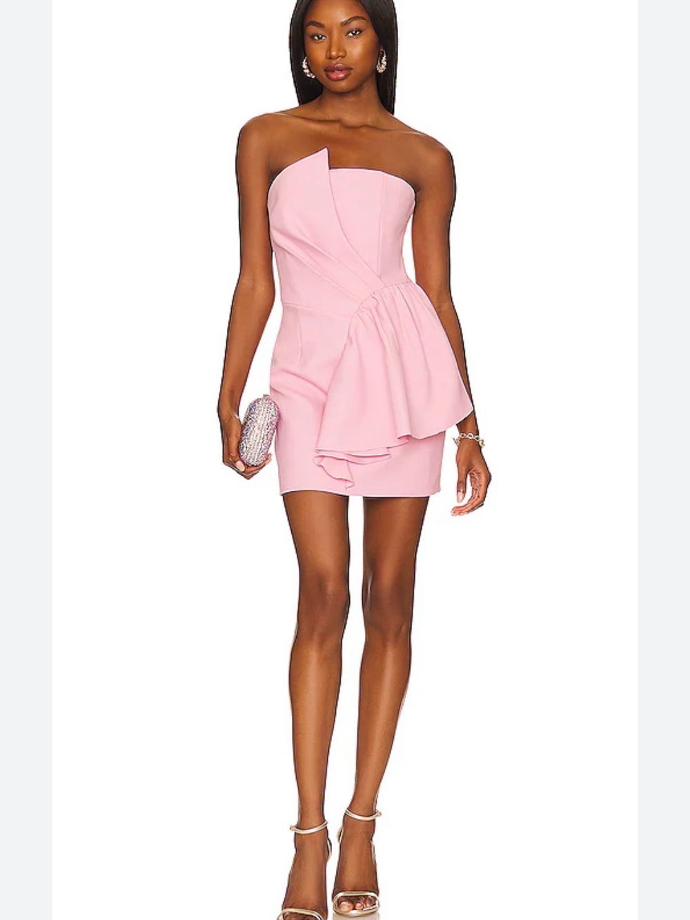 REVOLVE Elliatt Zuri Pink Strapless Peplum Mini Dress | Size M